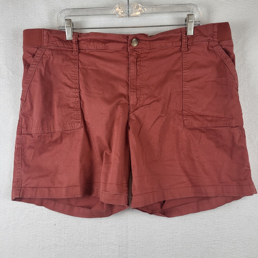 Lee Women Bermuda Shorts Regular Fit Mid Rise Coral‎ Size 20